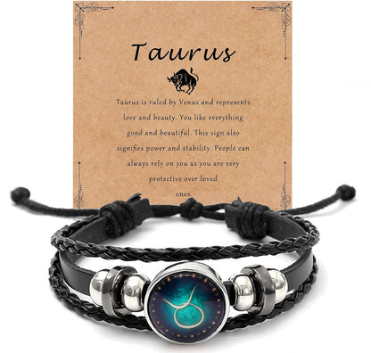 Luminous Zodiac Multi-layer Braided Leather Bracelet