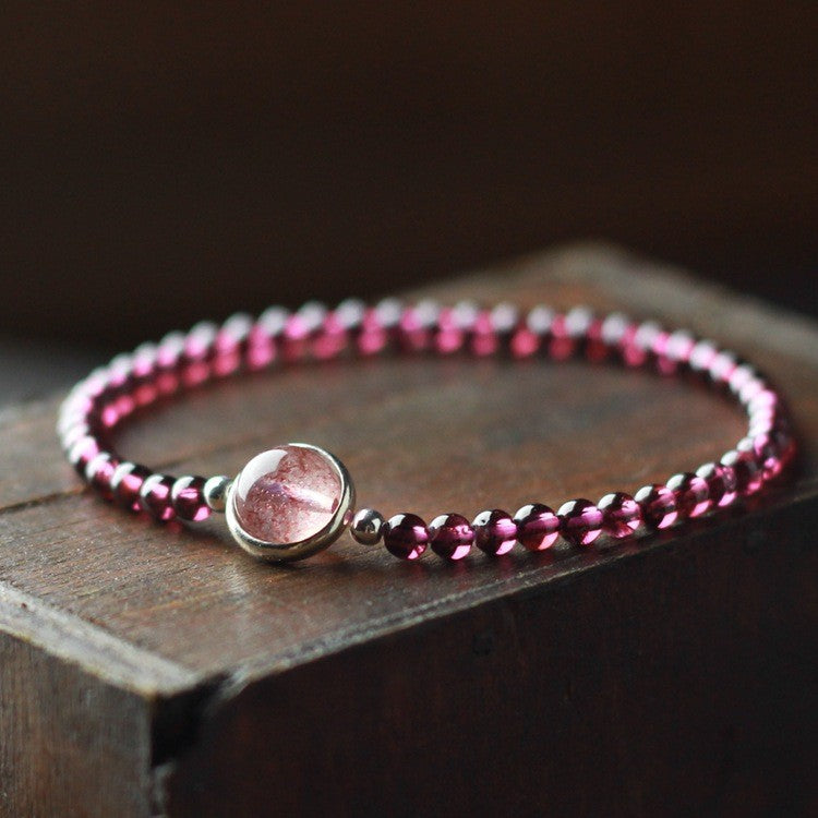 Garnet Strawberry Crystal Bracelet