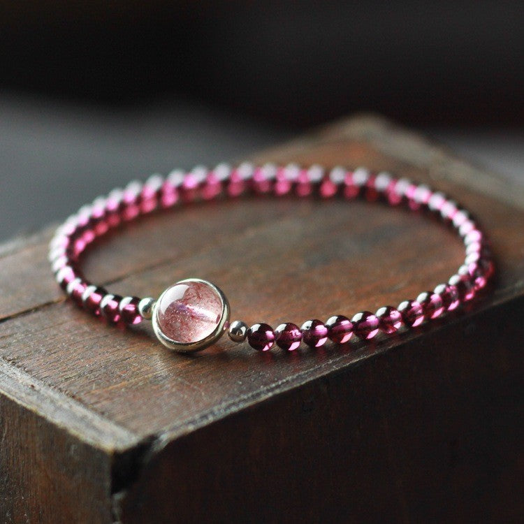 Garnet Strawberry Crystal Bracelet