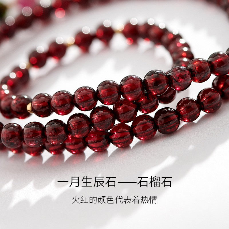 Garnet bracelet for women, tourmaline crystal, 4.5mm