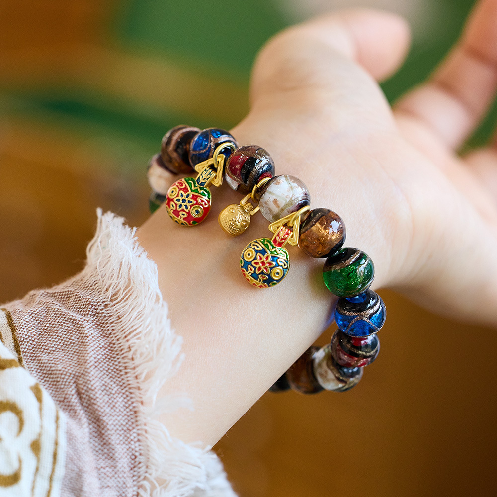 Incense ash glass bracelet