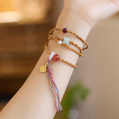 Bodhi Red Agate Three-Circle Bracelet