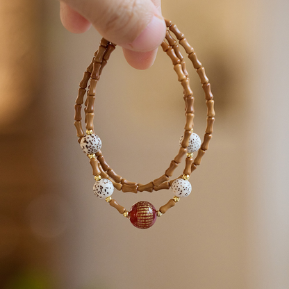 Bodhi Red Agate Three-Circle Bracelet