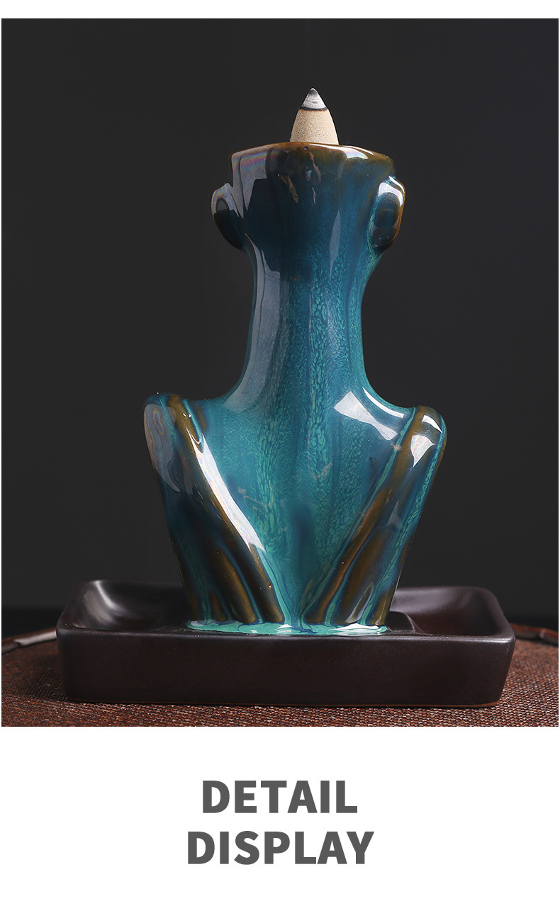 Ceramic statue backflow incense burner