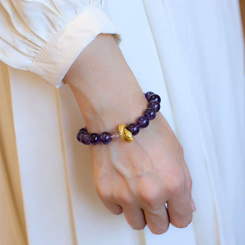 Nine Purple Fire Amethyst Wealth Bracelet