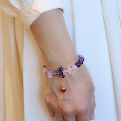 Nine Purple Fire Amethyst Wealth Bracelet