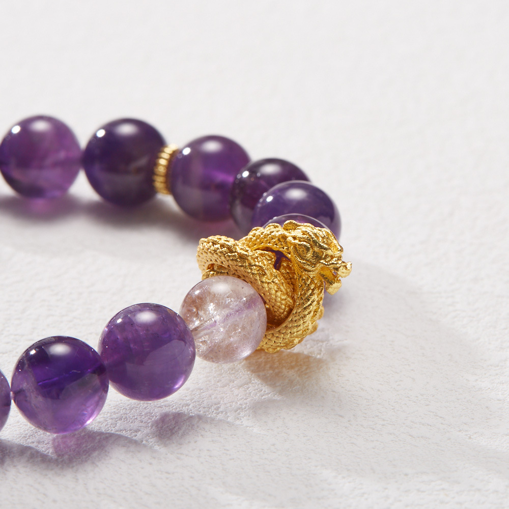 Nine Purple Fire Amethyst Wealth Bracelet