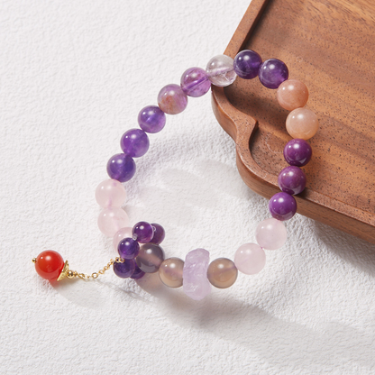 Nine Purple Fire Amethyst Wealth Bracelet