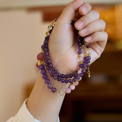 Nine Purple Lihuo Necklace Amethyst Design Bracelet