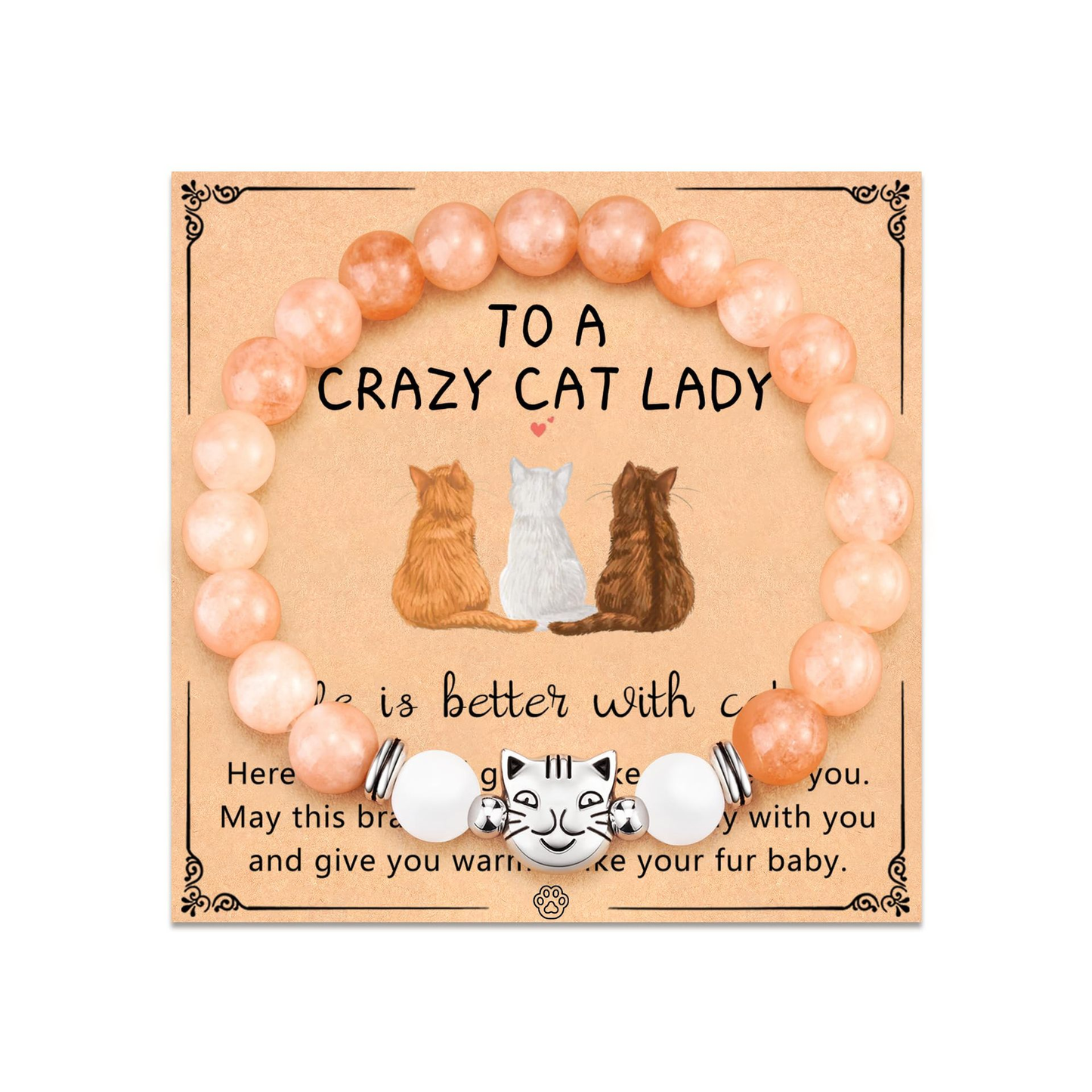 Natural cat's eye lucky cat beaded bracelet