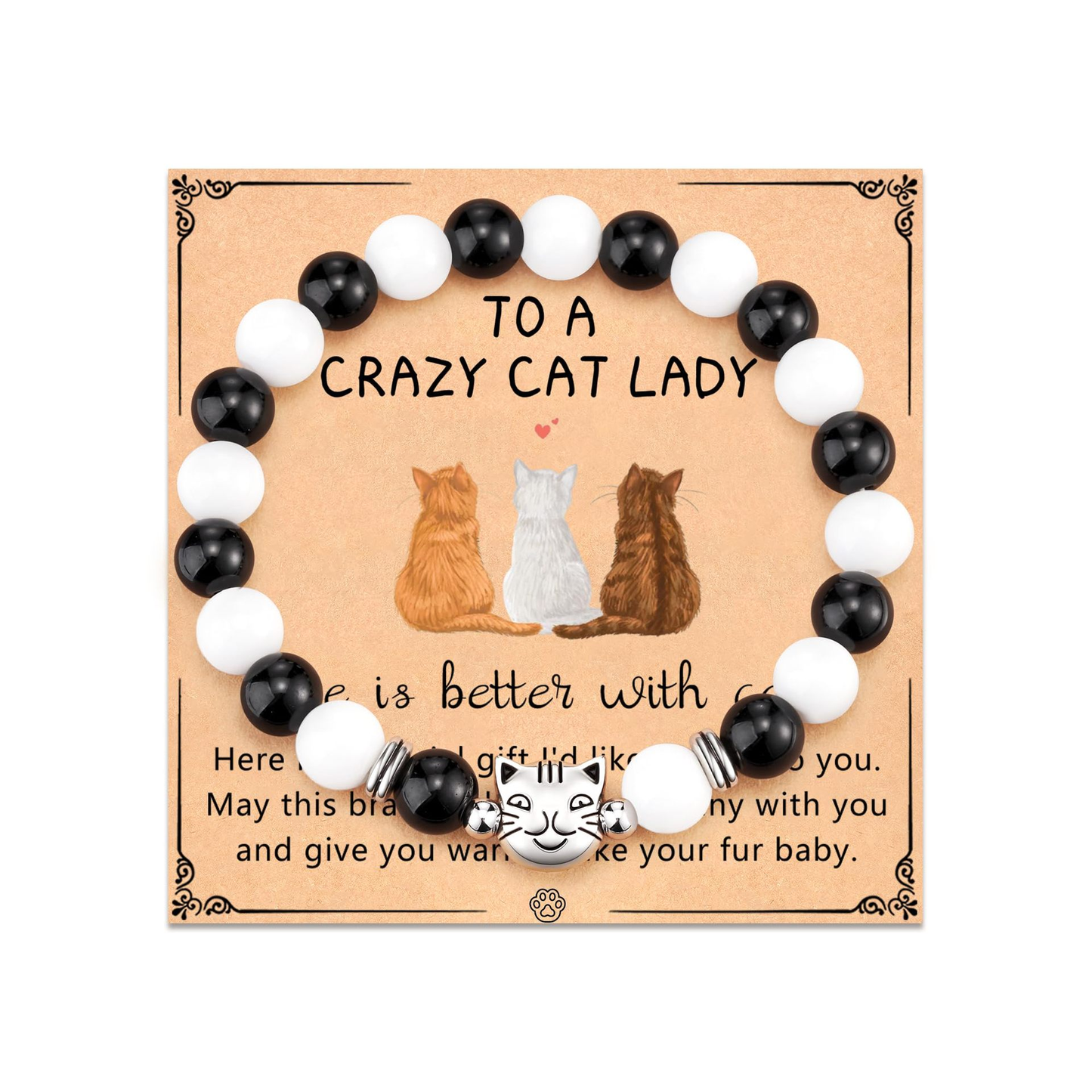 Natural cat's eye lucky cat beaded bracelet