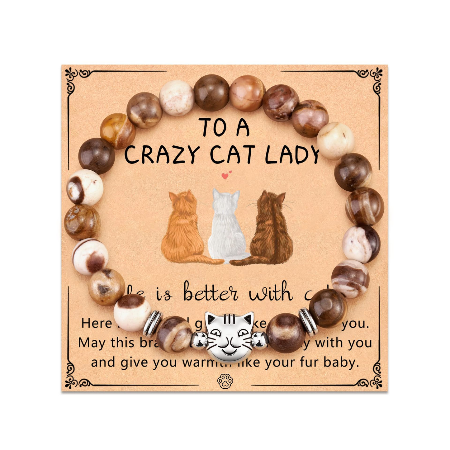 Natural cat's eye lucky cat beaded bracelet