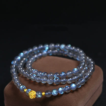 Gray Moonstone Rose Bracelet