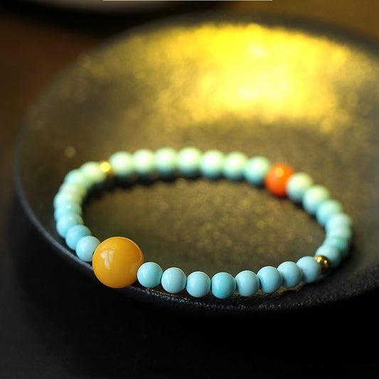 Turquoise with AMBER bracelet 5mm