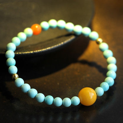 Turquoise with AMBER bracelet 5mm