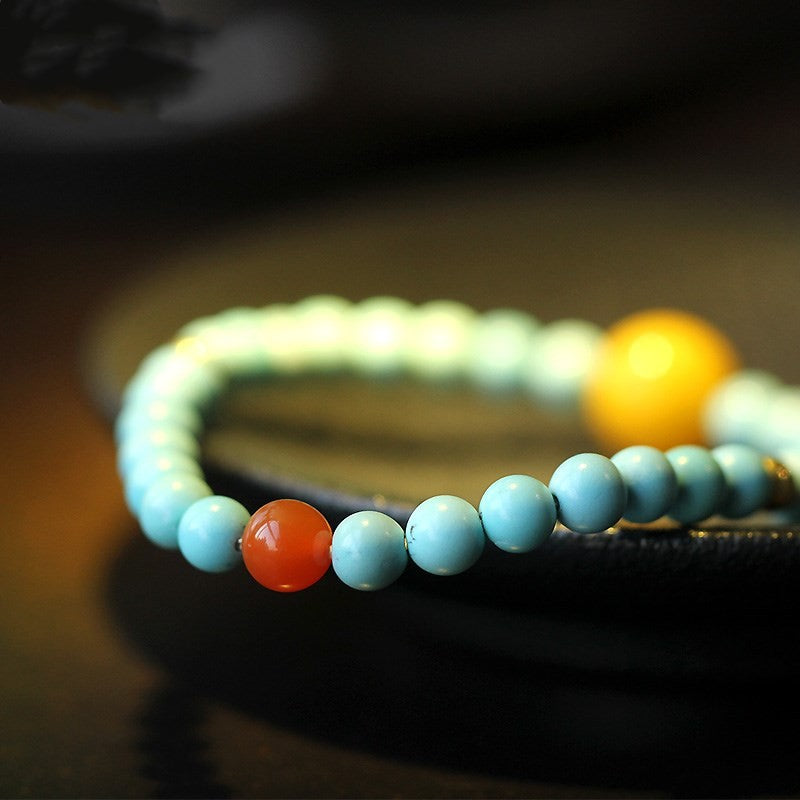 Turquoise with AMBER bracelet 5mm