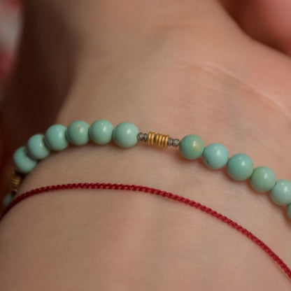 Original hand-woven turquoise bracelet 4mm