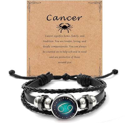 Luminous Zodiac Multi-layer Braided Leather Bracelet