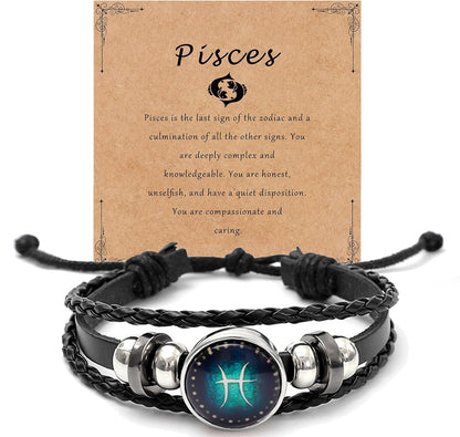 Luminous Zodiac Multi-layer Braided Leather Bracelet