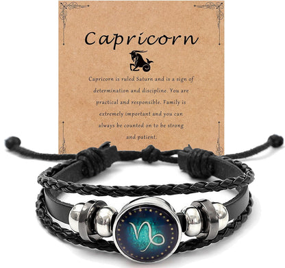 Luminous Zodiac Multi-layer Braided Leather Bracelet