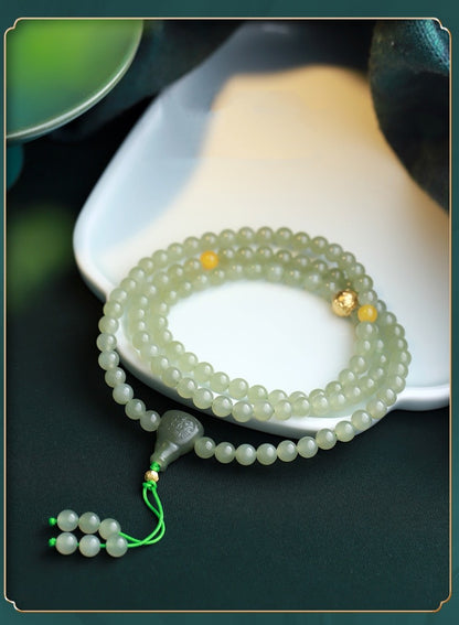 Natural Ice Clear Water Hetian Jade Bracelet 6mm