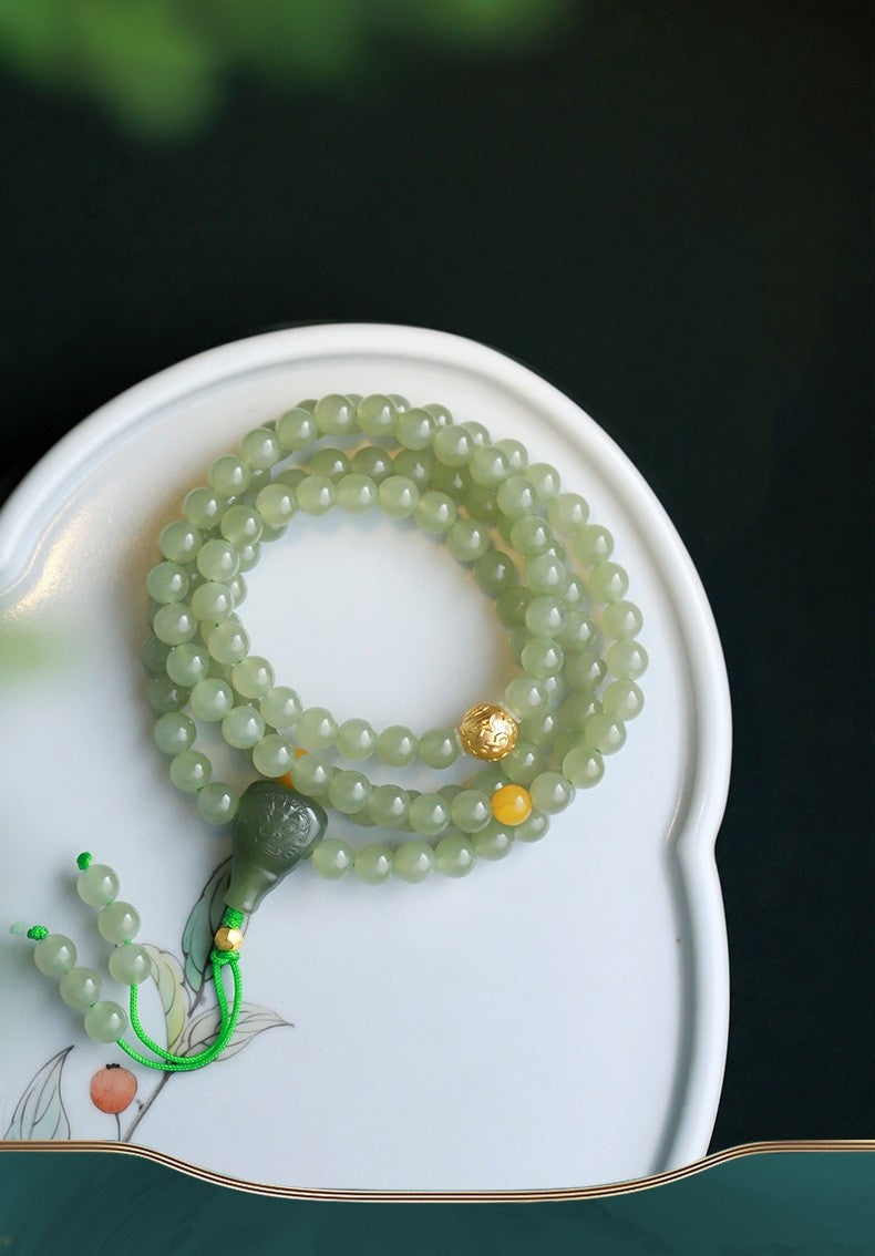 Natural Ice Clear Water Hetian Jade Bracelet 6mm