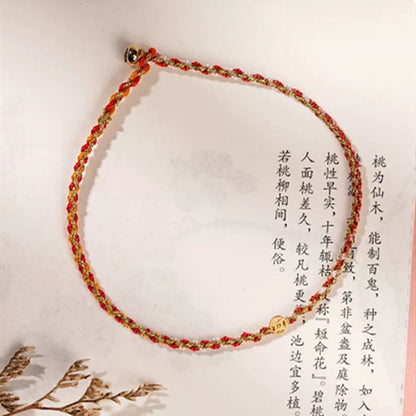 Hand-woven red string colorful ultra-thin bracelet