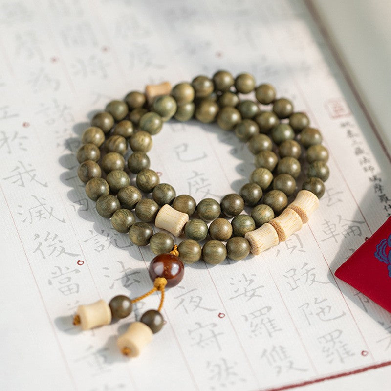 Natural green sandalwood multi-circle bodhi bracelet