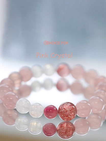 Madagascar Rose Quartz Strawberry Quartz Bracelet