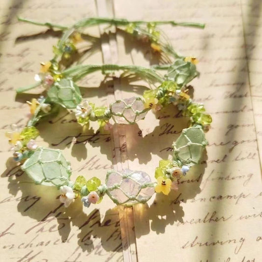 Early spring wreath natural crystal bracelet