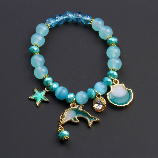 Five-pointed star dolphin shell pendant bracelet