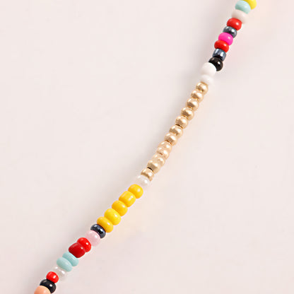 Bohemian Double Necklace Colorful Rice Beads Shell Necklace