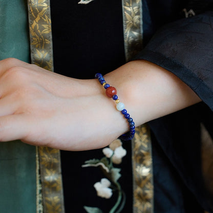 Natural lapis lazuli beads and ultra-fine bracelet