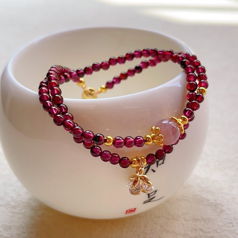 Natural garnet bracelet