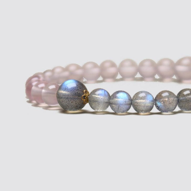 Rose Quartz with Moonstone Bracelet 6mm