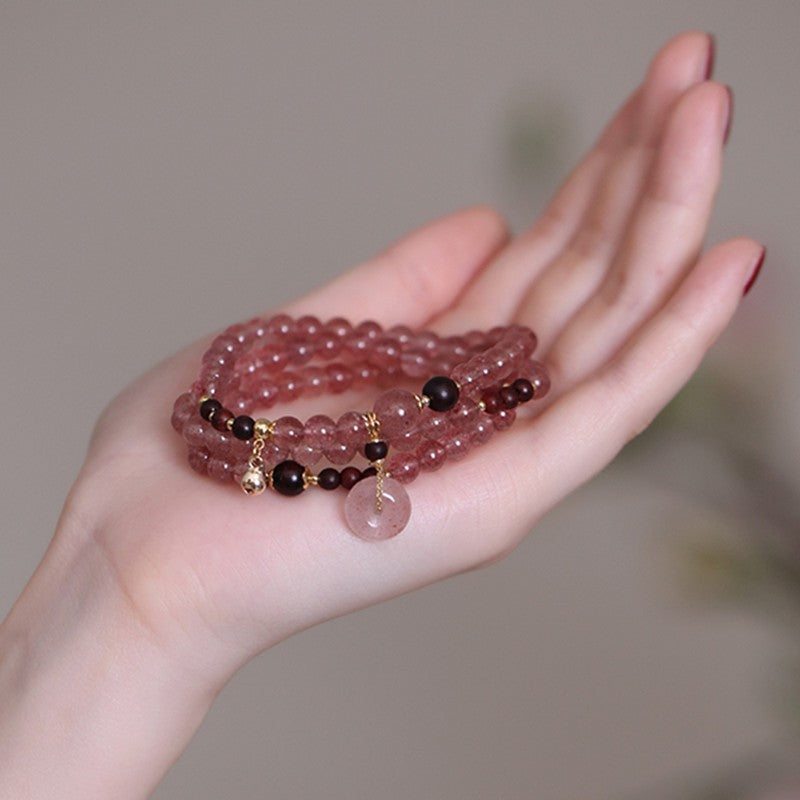 🍓Strawberry Quartz Bracelet 5.5mm Improves Love Fortune