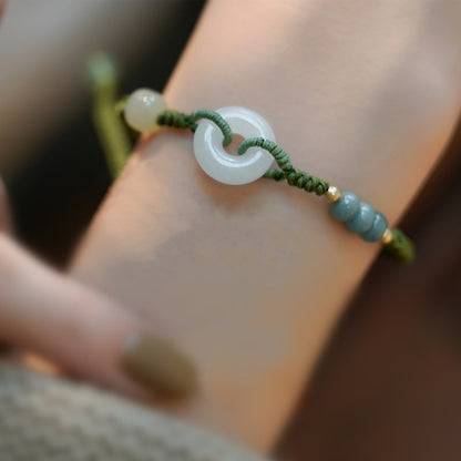 Hetian jade hand-woven bracelet