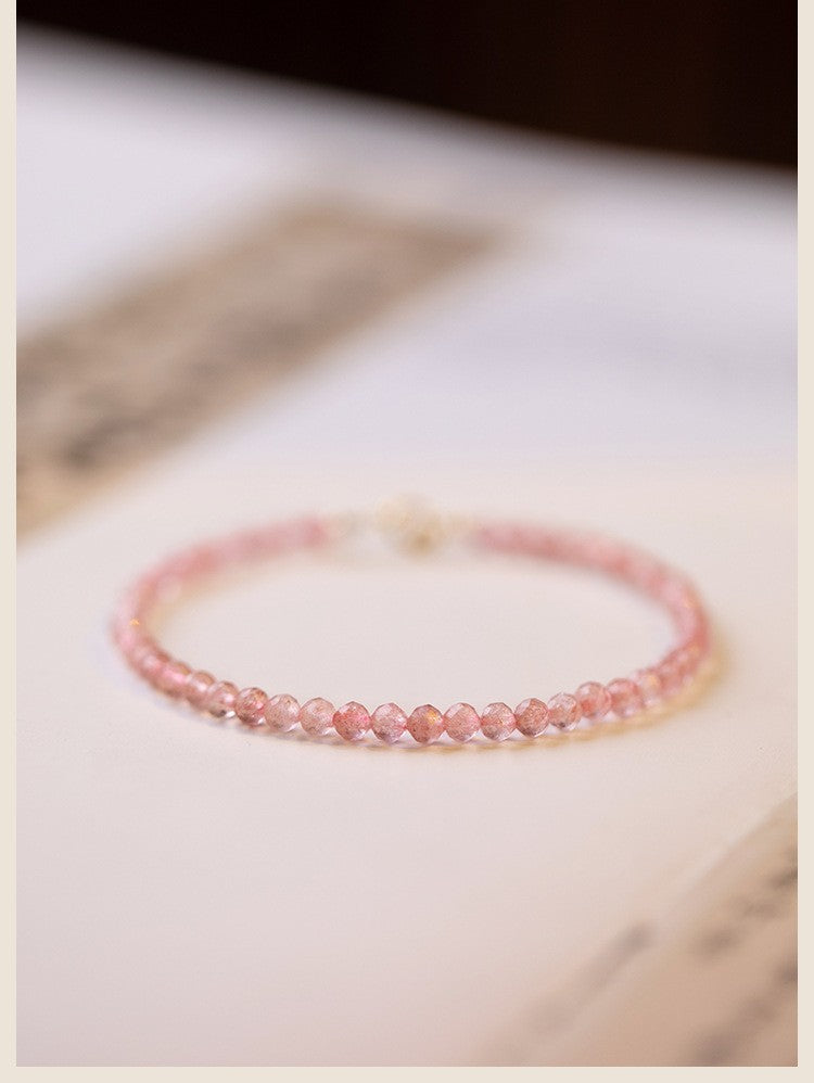 3mm Strawberry Quartz Bracelet