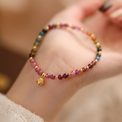 Tourmaline with bell bracelet 4mm