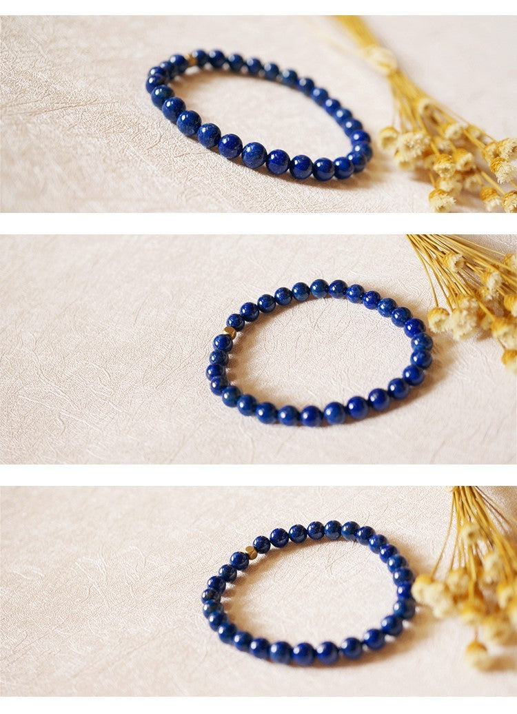 Lapis Lazuli Bracelet 4mm Single Loop Thin Bracelet