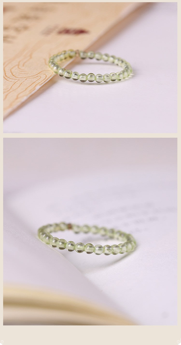 2mm mini gemstone ring Natural tender green grape stone ring