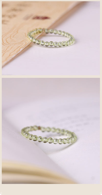 2mm mini gemstone ring Natural tender green grape stone ring