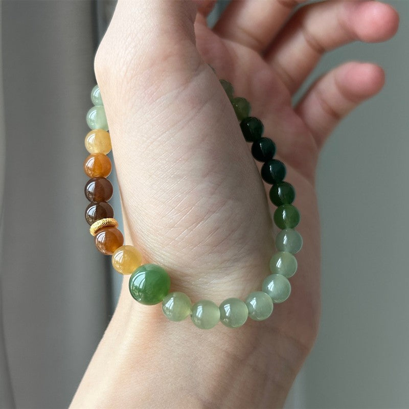 Hetian Jade Bracelet Gradient Design 6mm