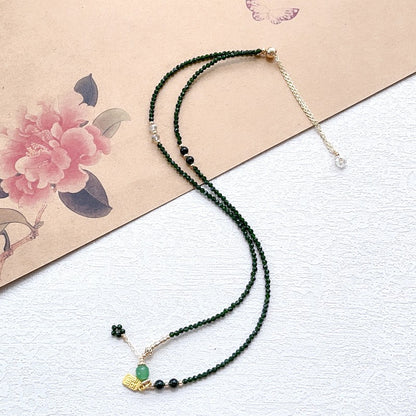 Green spinel three-circle bracelet