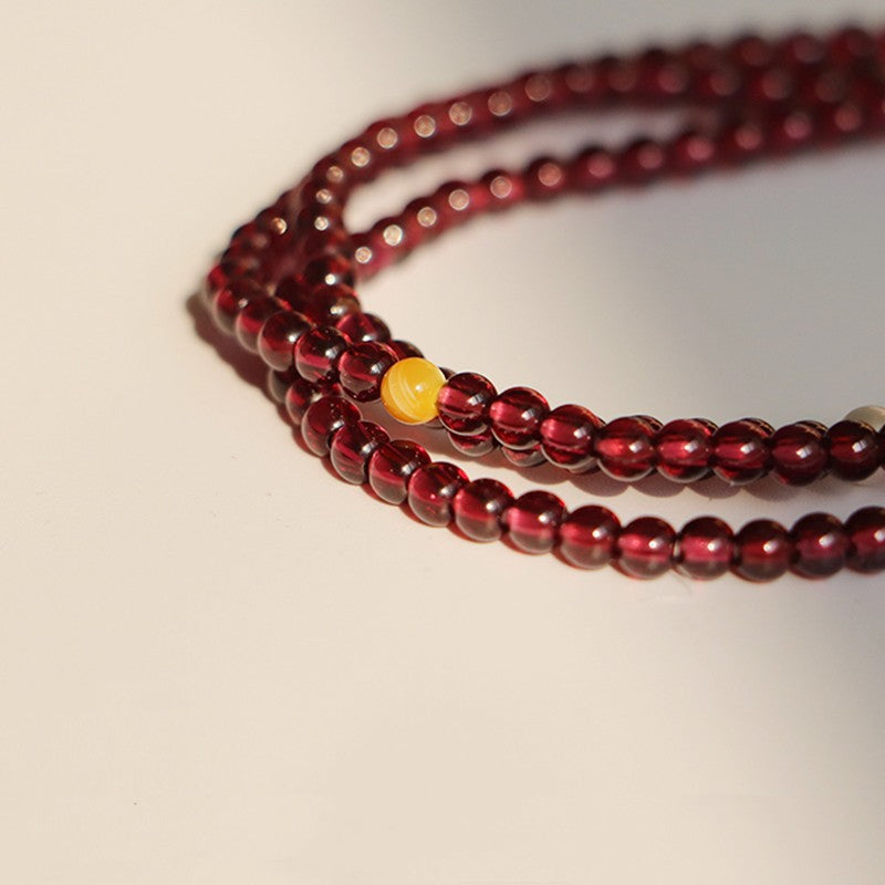 Garnet multi-loop bracelet 3mm