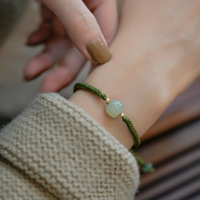 Hetian jade hand-woven bracelet