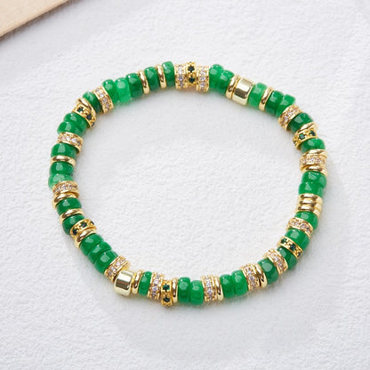 Rainbow gold diamond bracelet Dopamine gem bracelet