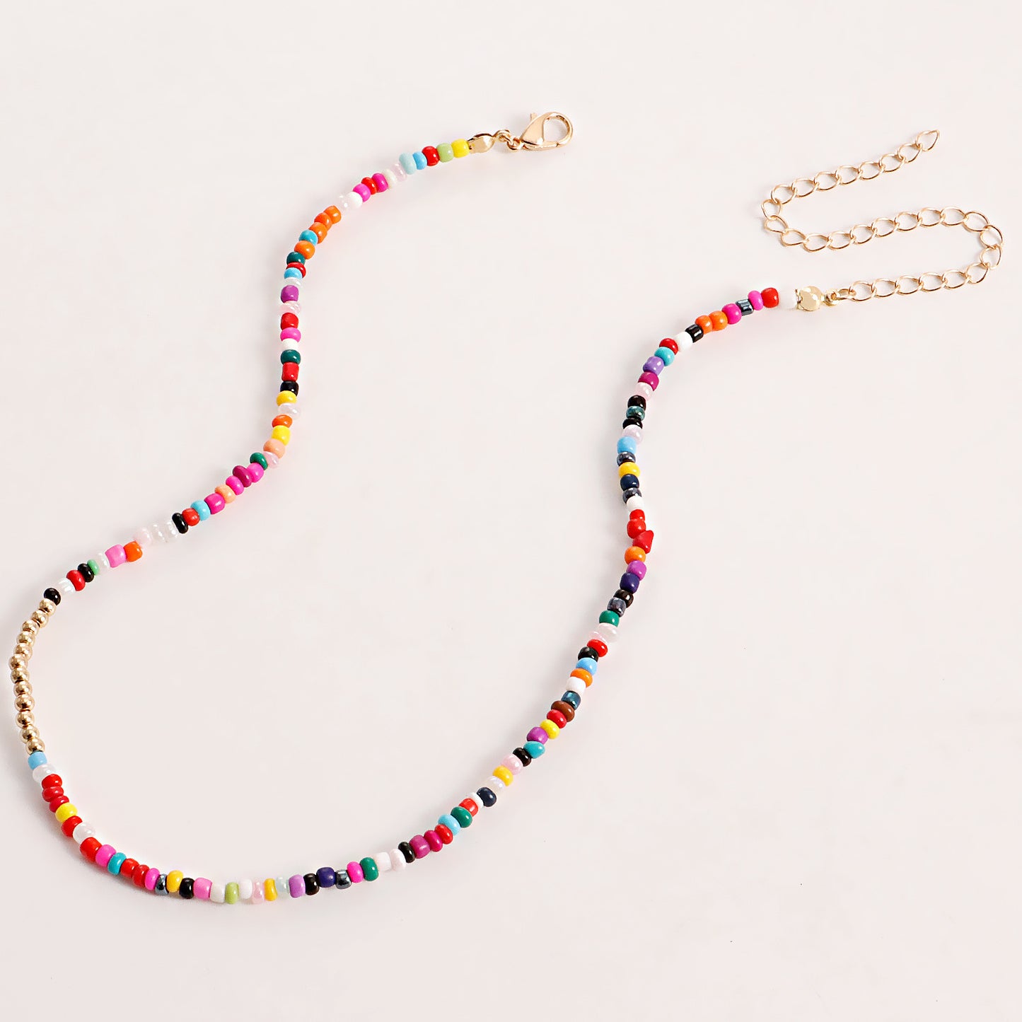 Bohemian Double Necklace Colorful Rice Beads Shell Necklace