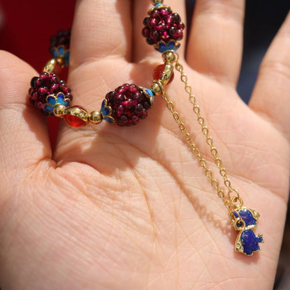 Natural garnet with Amazonite and red agate accessories bracelet