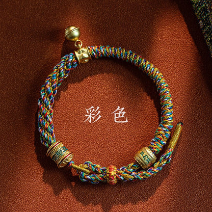 Tibetan style multi-colored hand-woven bracelet